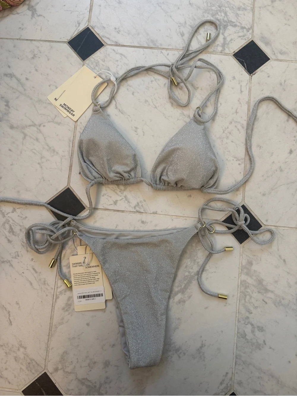 NWT Monday Swimwear Hanalei shimmer swimsuit set